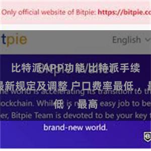 比特派APP功能 比特派手续费最新规定及调整 户口费率最低 ，最高