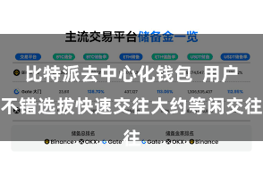 比特派去中心化钱包  用户不错选拔快速交往大约等闲交往